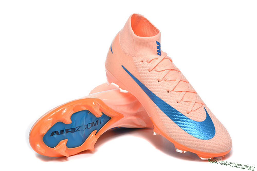 Men's Nike Air Zoom Mercurial Superfly 10 Elite FG Football Boots - Pink/Coral Orange/Deep Blue 4