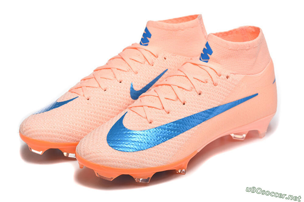 Men's Nike Air Zoom Mercurial Superfly 10 Elite FG Football Boots - Pink/Coral Orange/Deep Blue 5