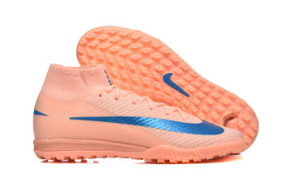 Men's Nike Air Zoom Mercurial Superfly 10 Elite TF Football Shoes - Peach/Sky Blue/Coral Pink