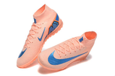 Men's Nike Air Zoom Mercurial Superfly 10 Elite TF Football Shoes - Peach/Sky Blue/Coral Pink