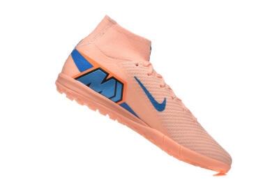 Men's Nike Air Zoom Mercurial Superfly 10 Elite TF Football Shoes - Peach/Sky Blue/Coral Pink