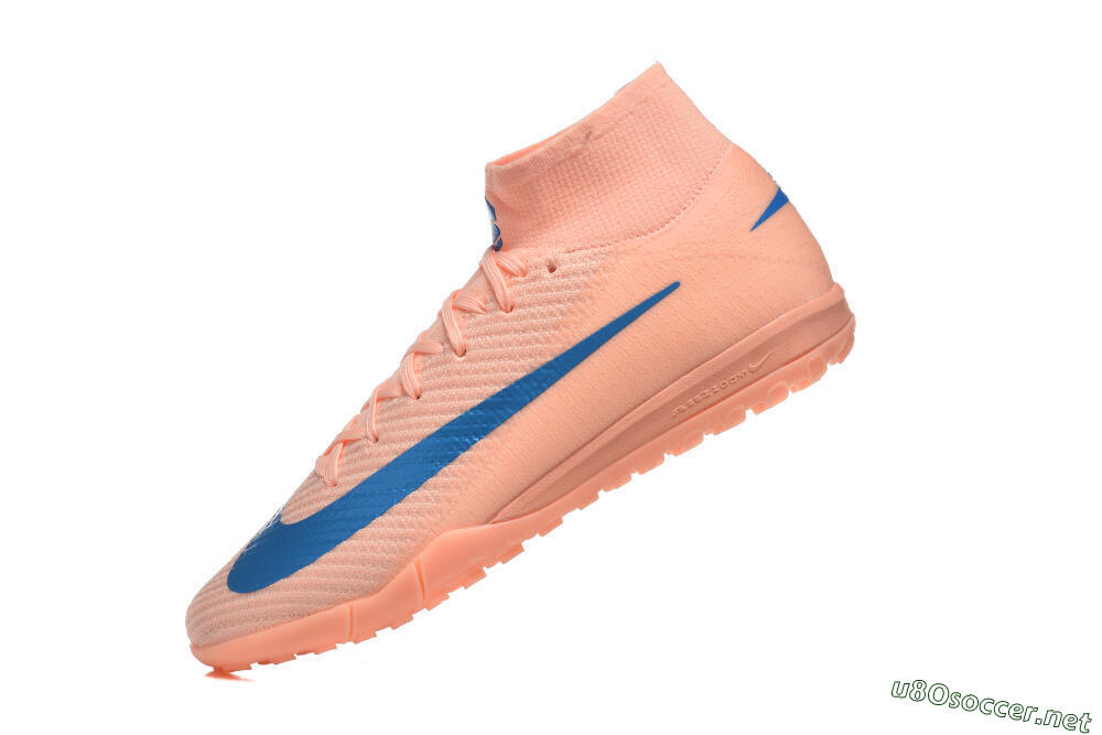 Men's Nike Air Zoom Mercurial Superfly 10 Elite TF Football Shoes - Peach/Sky Blue/Coral Pink 8