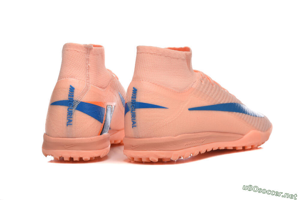Men's Nike Air Zoom Mercurial Superfly 10 Elite TF Football Shoes - Peach/Sky Blue/Coral Pink 9