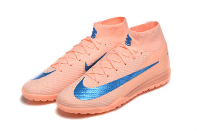 Men's Nike Air Zoom Mercurial Superfly 10 Elite TF Football Shoes - Peach/Sky Blue/Coral Pink