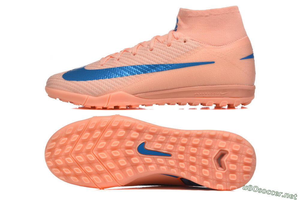 Men's Nike Air Zoom Mercurial Superfly 10 Elite TF Football Shoes - Peach/Sky Blue/Coral Pink 1