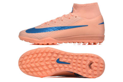 Men's Nike Air Zoom Mercurial Superfly 10 Elite TF Football Shoes - Peach/Sky Blue/Coral Pink
