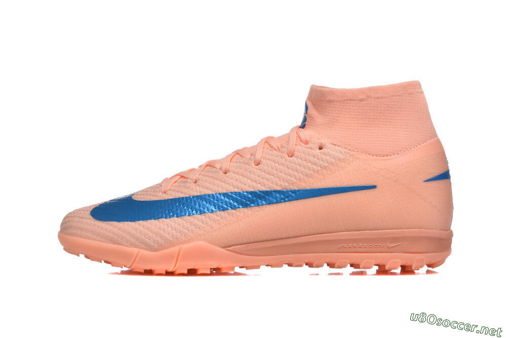 Men's Nike Air Zoom Mercurial Superfly 10 Elite TF Football Shoes - Peach/Sky Blue/Coral Pink 0