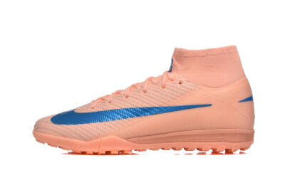 Men's Nike Air Zoom Mercurial Superfly 10 Elite TF Football Shoes - Peach/Sky Blue/Coral Pink