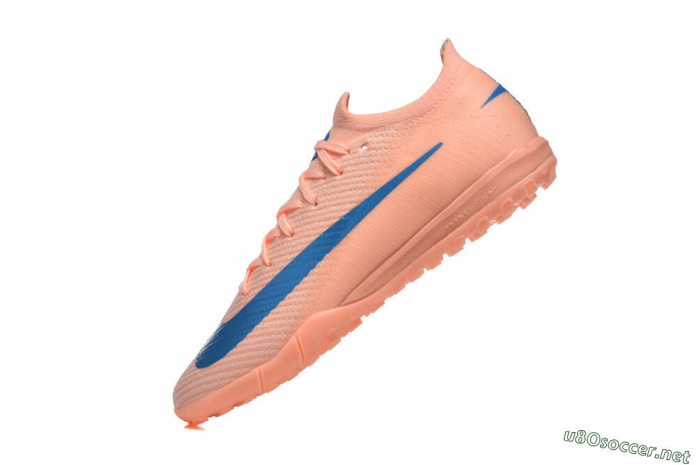 Men's Nike Air Zoom Mercurial Vapor 16 Elite TF Football Shoes - Peach/Azure Blue/Pearl Pink 8