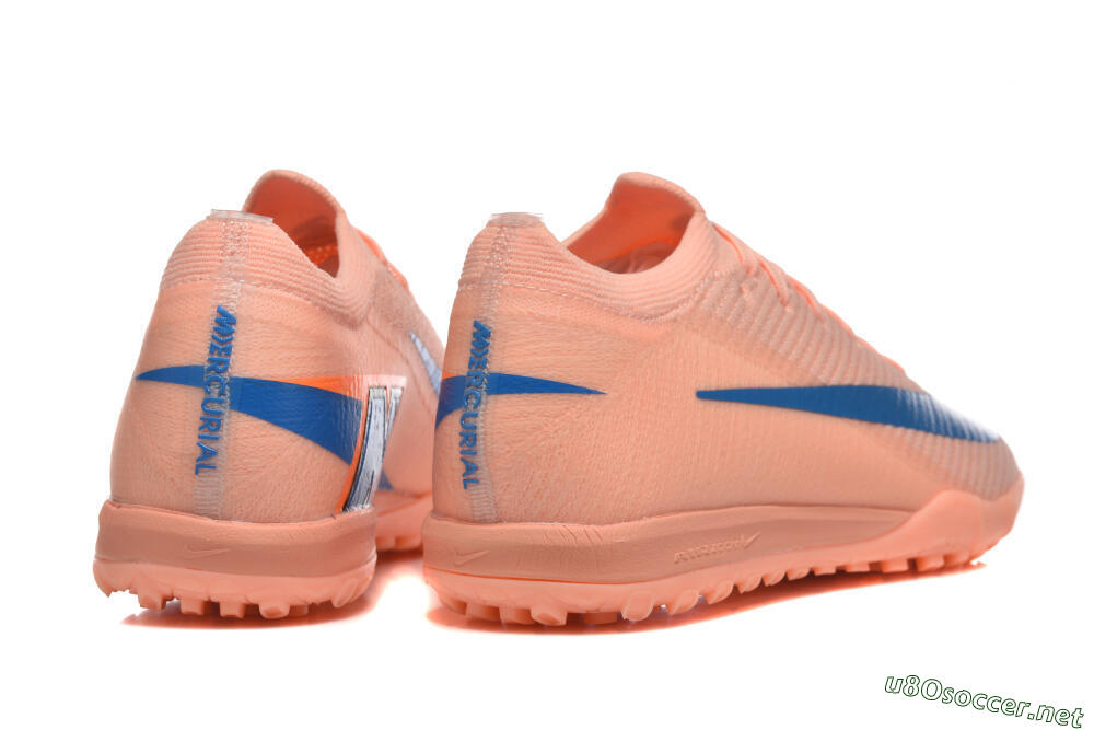 Men's Nike Air Zoom Mercurial Vapor 16 Elite TF Football Shoes - Peach/Azure Blue/Pearl Pink 9