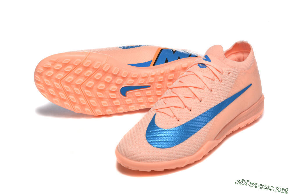 Men's Nike Air Zoom Mercurial Vapor 16 Elite TF Football Shoes - Peach/Azure Blue/Pearl Pink 3