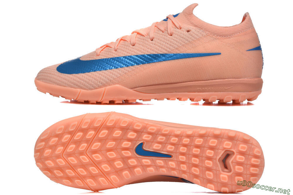 Men's Nike Air Zoom Mercurial Vapor 16 Elite TF Football Shoes - Peach/Azure Blue/Pearl Pink 1