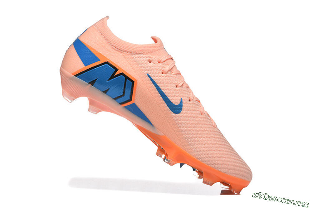 Men's Nike Air Zoom Mercurial Vapor 16 Elite FG Football Boots - Peach/Sky Blue/Coral Orange 7