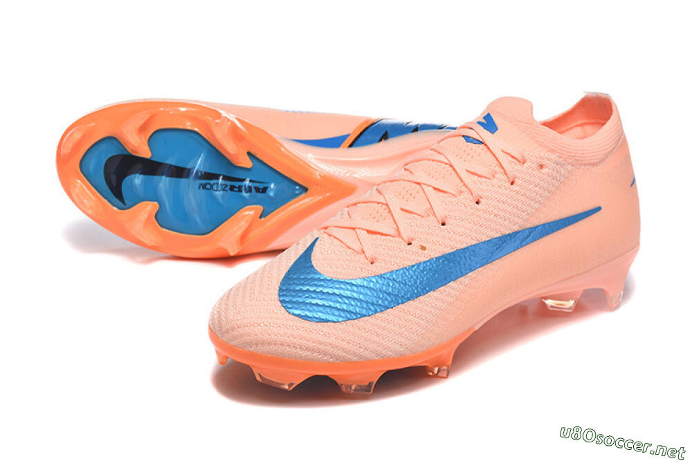Men's Nike Air Zoom Mercurial Vapor 16 Elite FG Football Boots - Peach/Sky Blue/Coral Orange 3