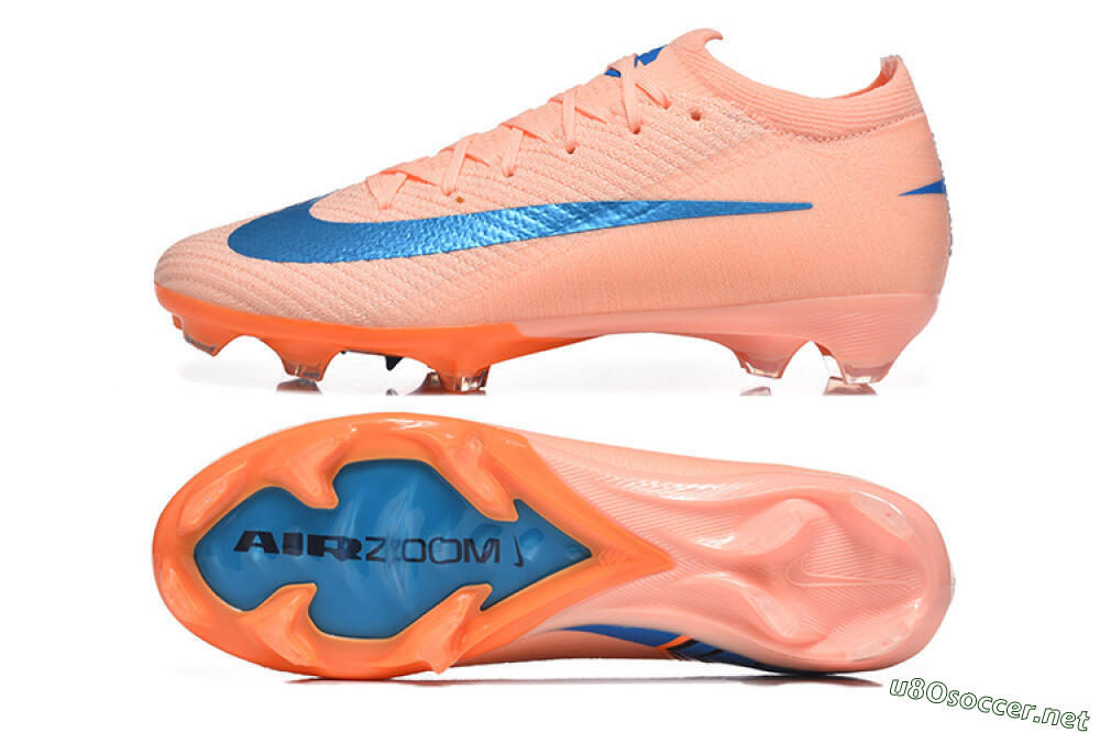 Men's Nike Air Zoom Mercurial Vapor 16 Elite FG Football Boots - Peach/Sky Blue/Coral Orange 1