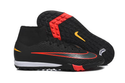 Men's Nike Air Zoom Mercurial Superfly 10 Elite TF Football Shoes - Black/Fiery Red/Sunshine Yellow