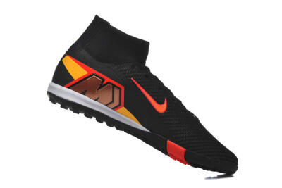 Men's Nike Air Zoom Mercurial Superfly 10 Elite TF Football Shoes - Black/Fiery Red/Sunshine Yellow