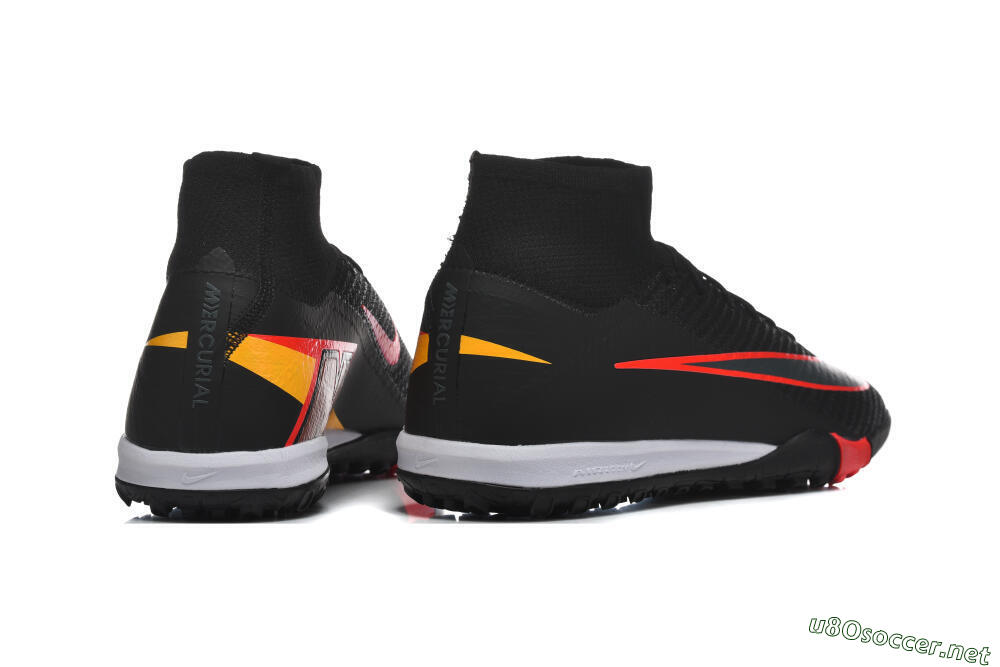Men's Nike Air Zoom Mercurial Superfly 10 Elite TF Football Shoes - Black/Fiery Red/Sunshine Yellow 9