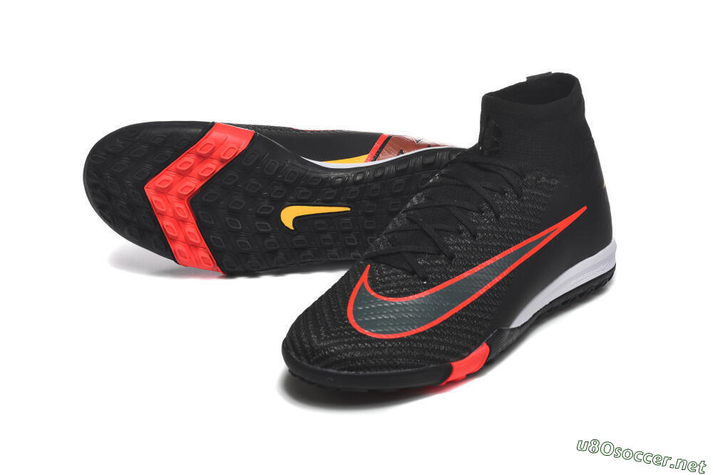 Men's Nike Air Zoom Mercurial Superfly 10 Elite TF Football Shoes - Black/Fiery Red/Sunshine Yellow 3