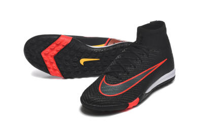 Men's Nike Air Zoom Mercurial Superfly 10 Elite TF Football Shoes - Black/Fiery Red/Sunshine Yellow