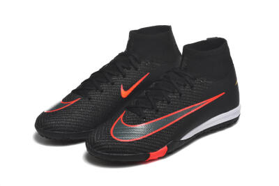 Men's Nike Air Zoom Mercurial Superfly 10 Elite TF Football Shoes - Black/Fiery Red/Sunshine Yellow