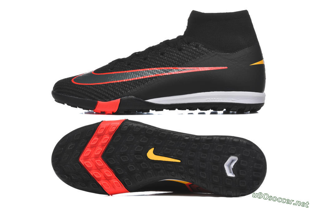 Men's Nike Air Zoom Mercurial Superfly 10 Elite TF Football Shoes - Black/Fiery Red/Sunshine Yellow 1