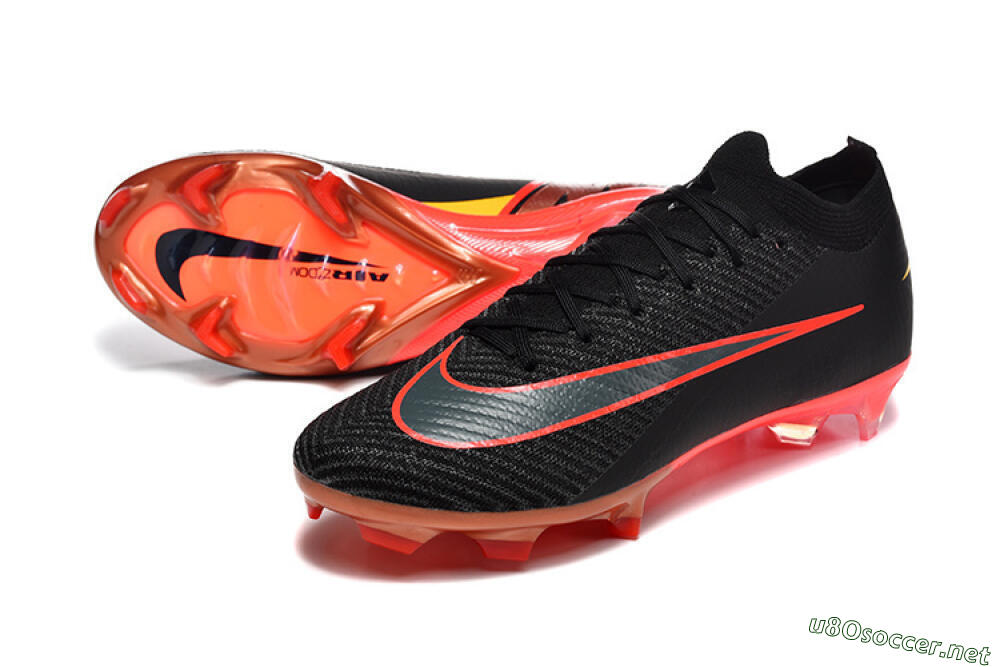 Men's Nike Air Zoom Mercurial Vapor 16 Elite FG Football Boots - Black/Electric Red/Flame Orange 3