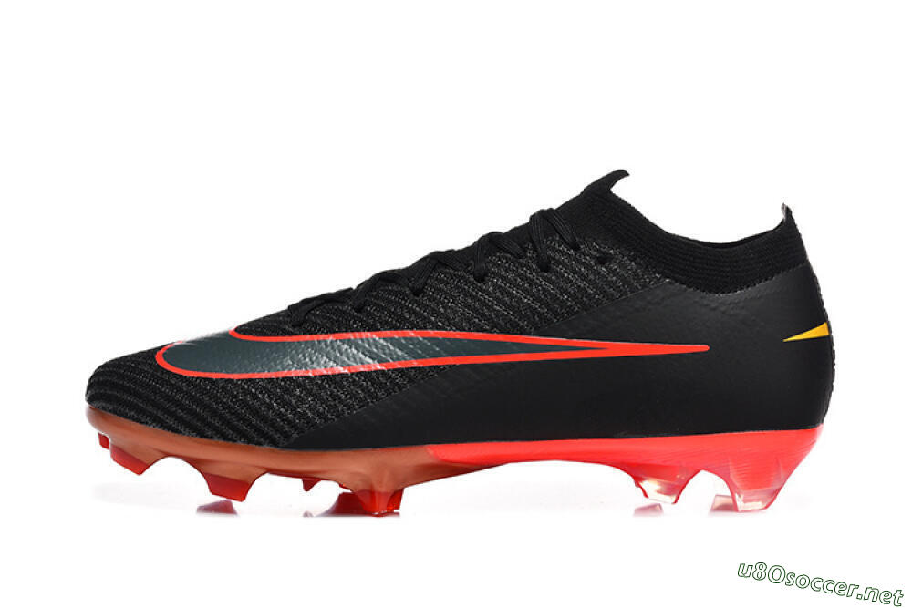 Men's Nike Air Zoom Mercurial Vapor 16 Elite FG Football Boots - Black/Electric Red/Flame Orange 0