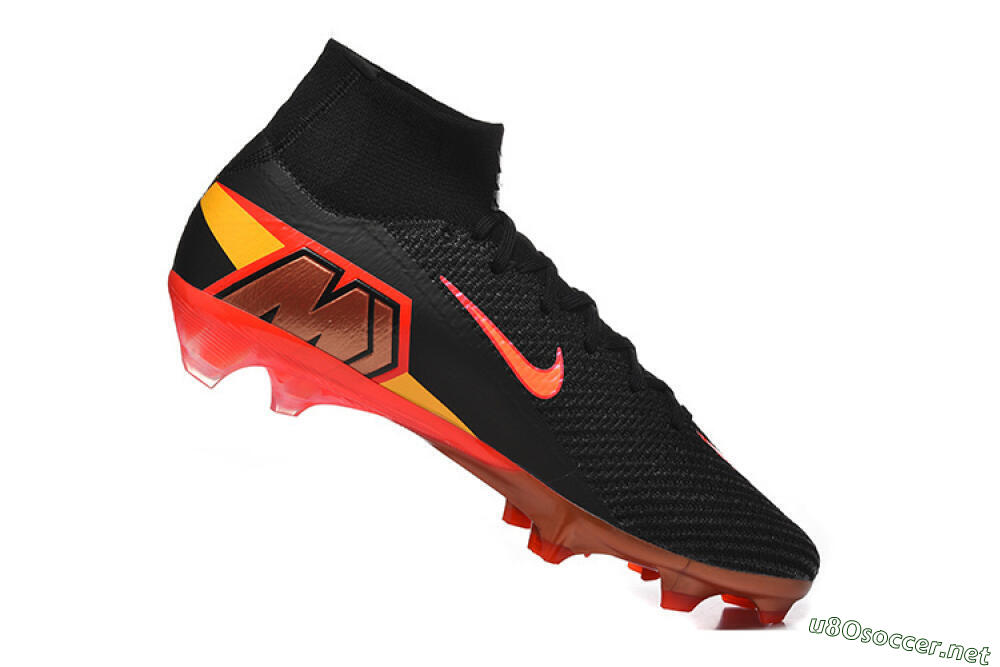 Men's Nike Air Zoom Mercurial Superfly 10 Elite FG Football Boots - Black/Fiery Red/Golden Yellow 7