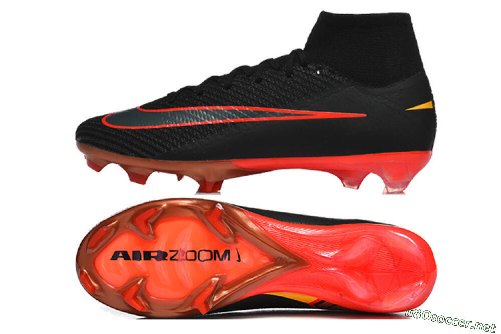 Men's Nike Air Zoom Mercurial Superfly 10 Elite FG Football Boots - Black/Fiery Red/Golden Yellow 1