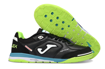 Men's Joma Top Flex IC Football Shoes - Black/Lime Green/Blue Lagoon