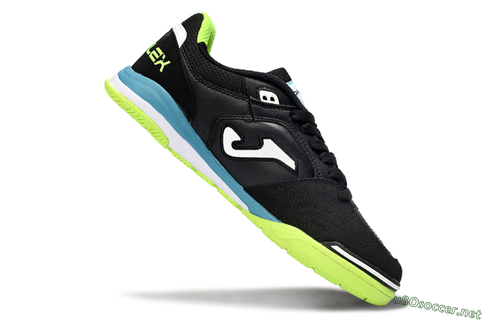 Men's Joma Top Flex IC Football Shoes - Black/Lime Green/Blue Lagoon 4