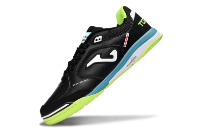 Men's Joma Top Flex IC Football Shoes - Black/Lime Green/Blue Lagoon
