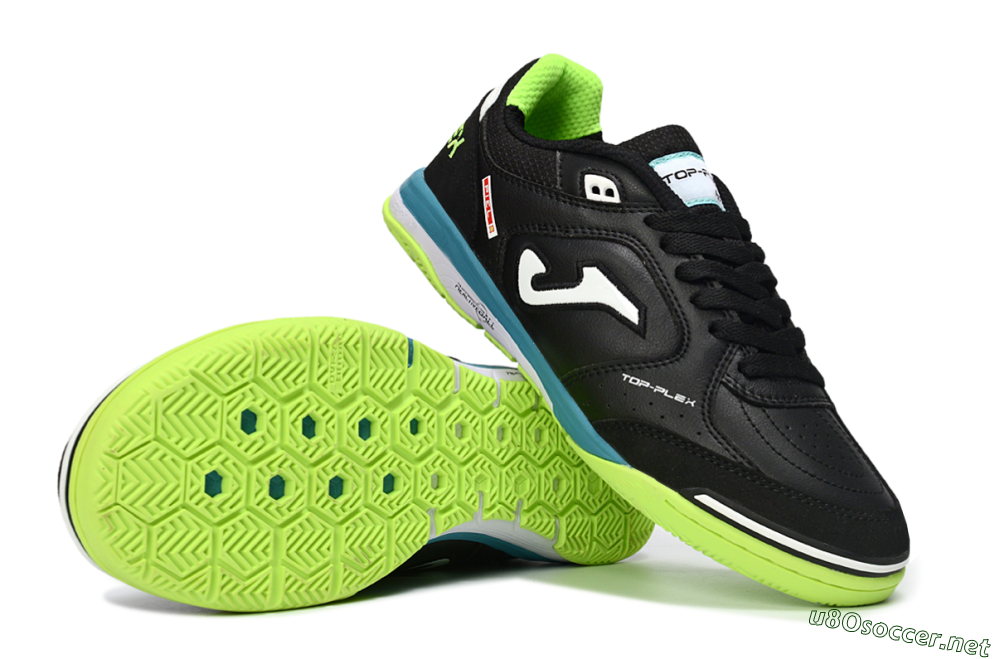 Men's Joma Top Flex IC Football Shoes - Black/Lime Green/Blue Lagoon 1