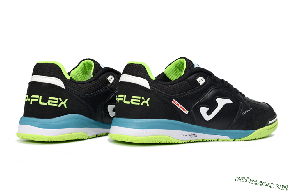 Men's Joma Top Flex IC Football Shoes - Black/Lime Green/Blue Lagoon 6