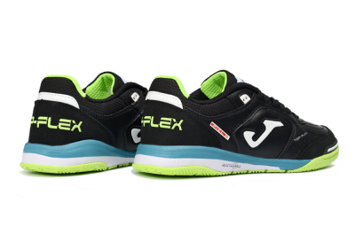 Men's Joma Top Flex IC Football Shoes - Black/Lime Green/Blue Lagoon