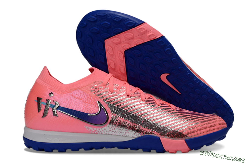 Unisex Nike Air Zoom Mercurial Vapor 16 Elite TF Football Shoes - Pink/Electric Blue/Silver 2