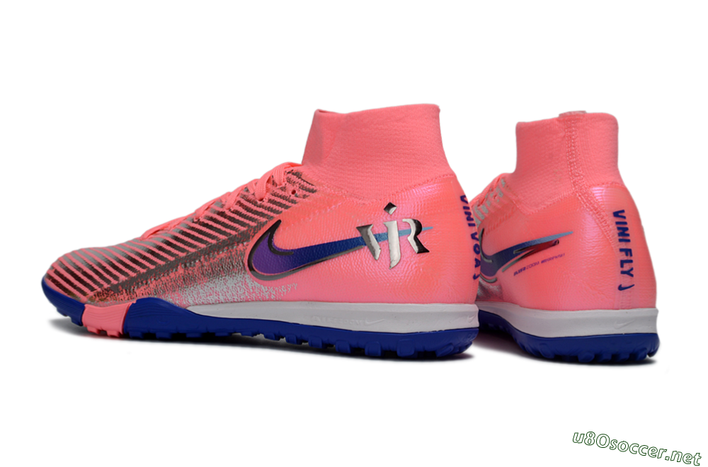Unisex Nike Air Zoom Mercurial Superfly 10 Elite TF Football Shoes - Pink/Electric Pink/Deep Blue 4