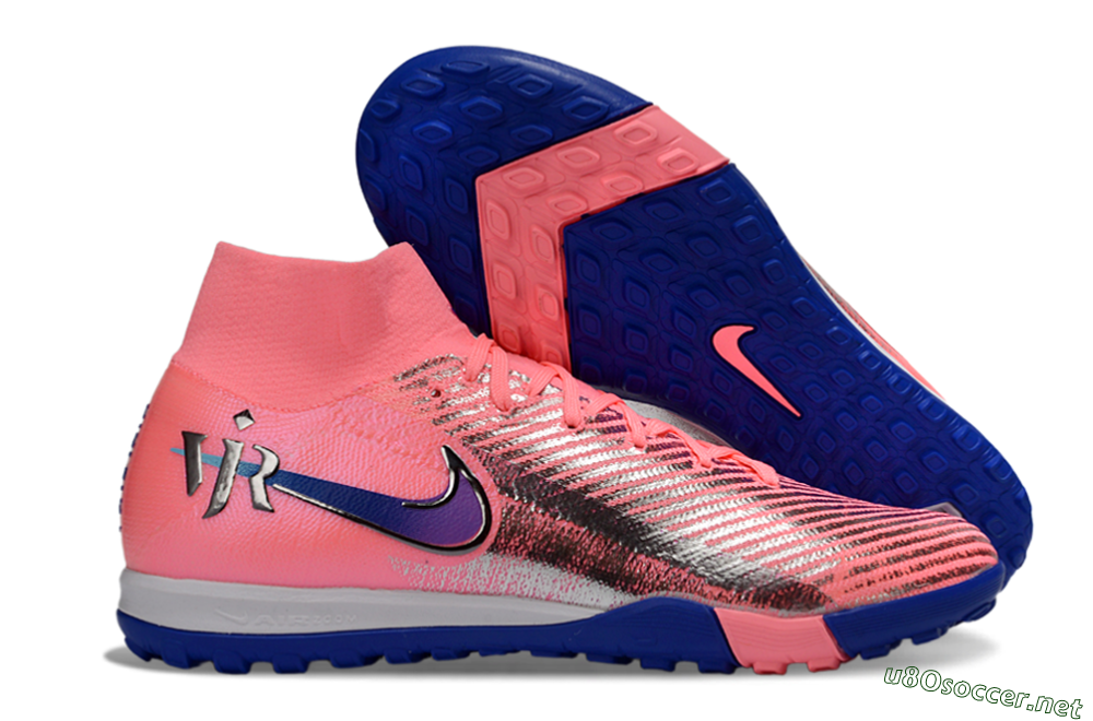 Unisex Nike Air Zoom Mercurial Superfly 10 Elite TF Football Shoes - Pink/Electric Pink/Deep Blue 2