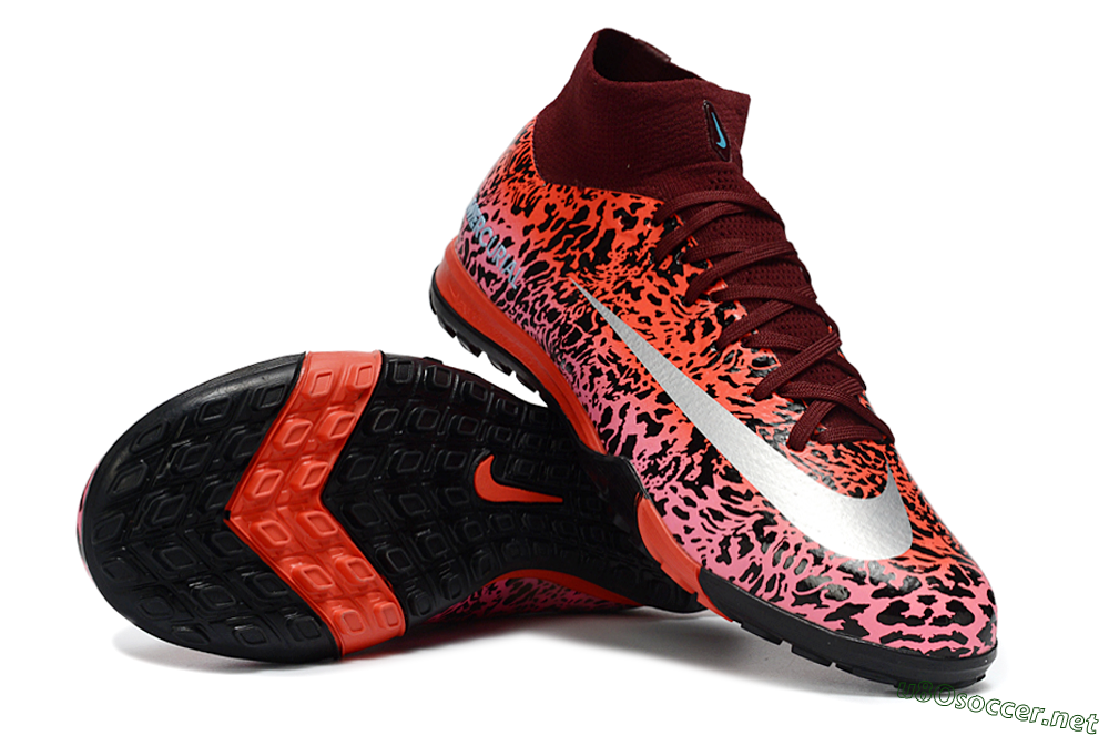 Unisex Nike Air Zoom Mercurial Superfly 10 Elite TF Football Shoes - Red/Wild Pink/Metallic Silver 1