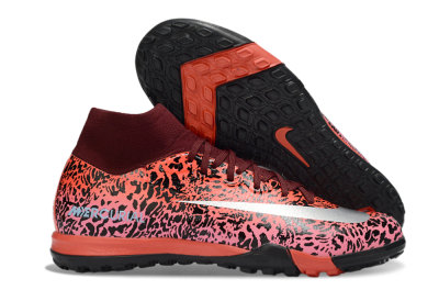 Unisex Nike Air Zoom Mercurial Superfly 10 Elite TF Football Shoes - Red/Wild Pink/Metallic Silver