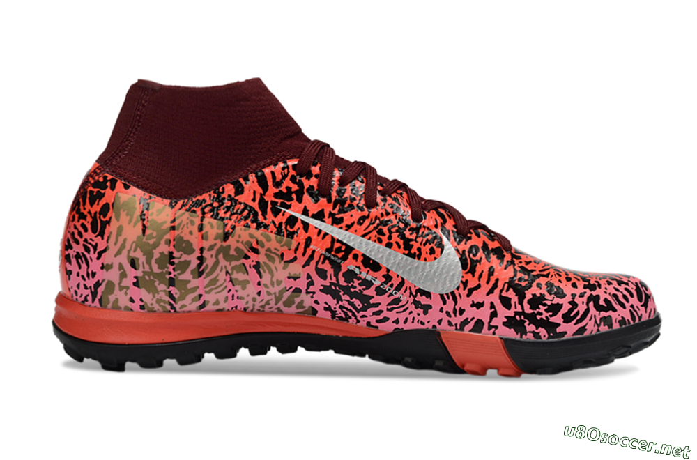 Unisex Nike Air Zoom Mercurial Superfly 10 Elite TF Football Shoes - Red/Wild Pink/Metallic Silver 5