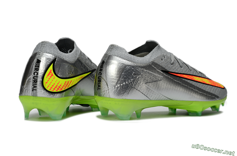 Men's Nike Air Zoom Mercurial Vapor 16 Elite FG Football Boots - Gray/Electric Green/Bright Red 6