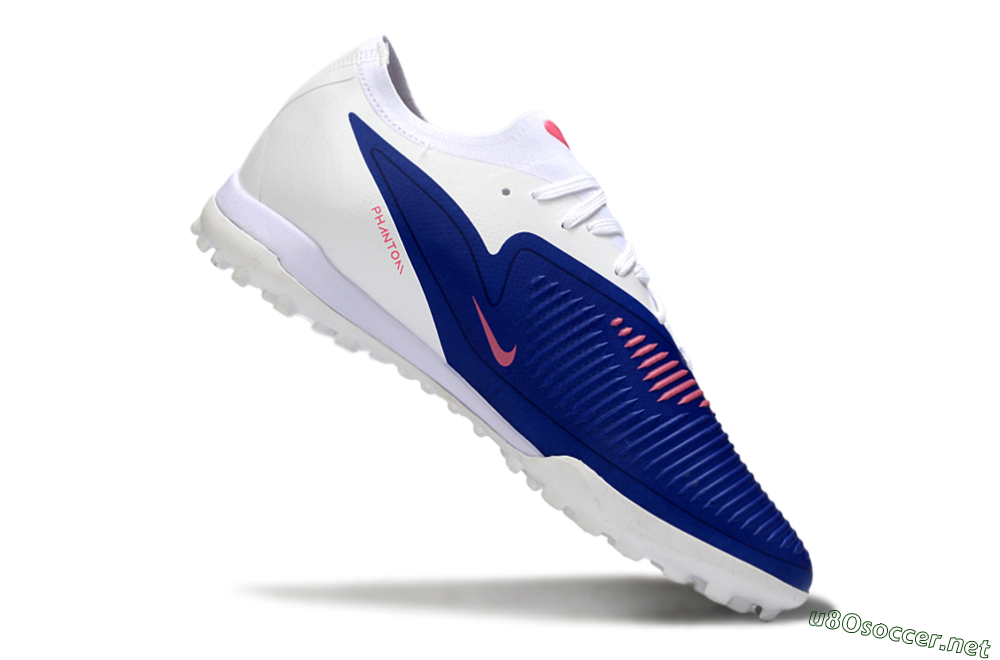 Men's Nike Phantom 6 Low Elite TF Football Shoes - Blue/Bright Pink/Sleek White 4