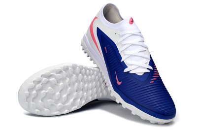 Men's Nike Phantom 6 Low Elite TF Football Shoes - Blue/Bright Pink/Sleek White