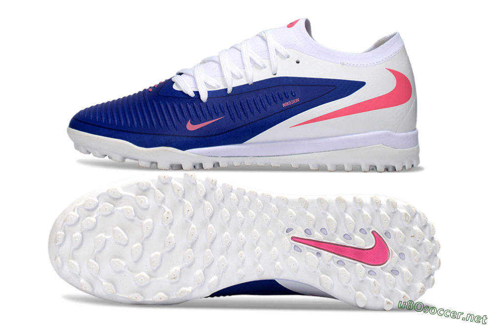 Men's Nike Phantom 6 Low Elite TF Football Shoes - Blue/Bright Pink/Sleek White 1