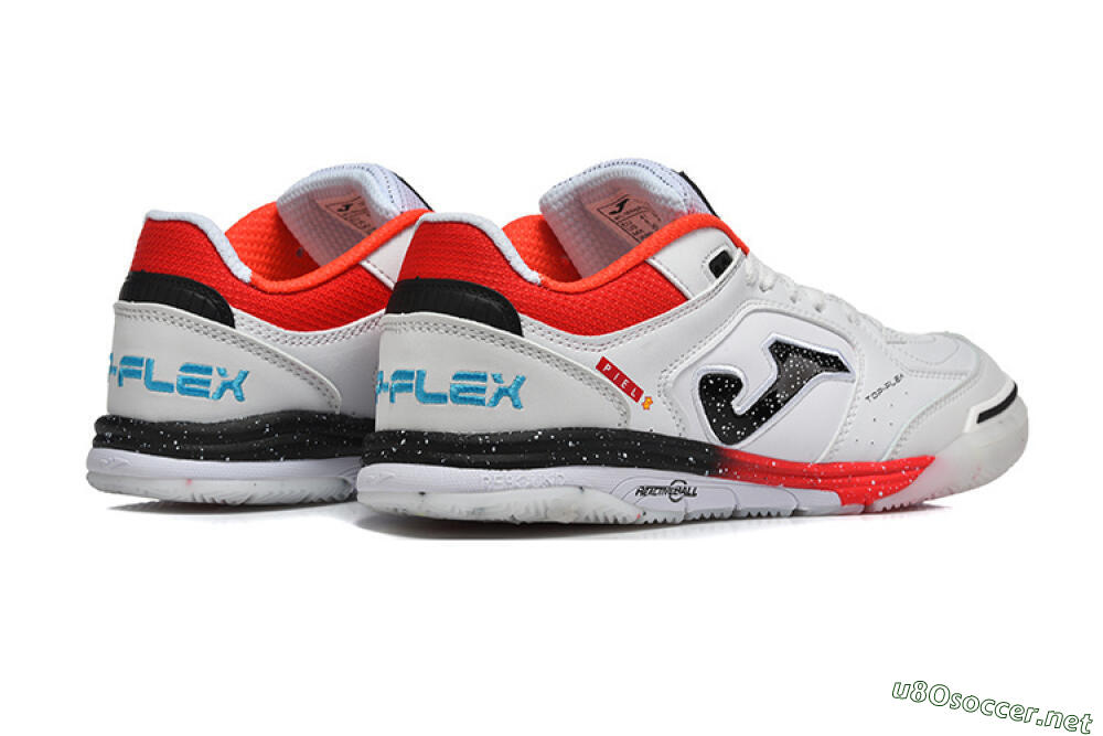 Men's Joma Top Flex IC Football Shoes - White/Electric Red/Black 9