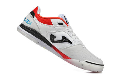 Men's Joma Top Flex IC Football Shoes - White/Electric Red/Black