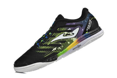 Men's Joma Top Flex IC Football Shoes - Black/Lime Green/Rainbow Gradient