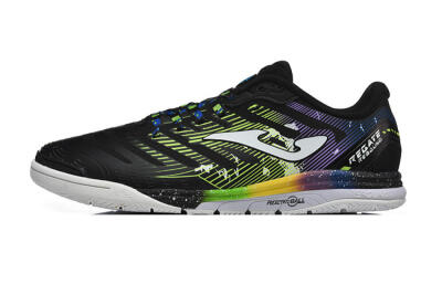 Men's Joma Top Flex IC Football Shoes - Black/Lime Green/Rainbow Gradient